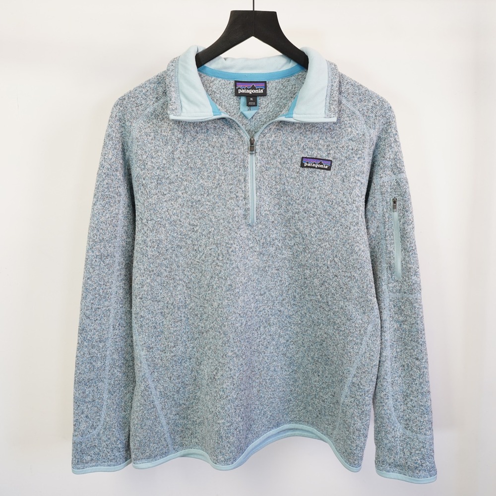 Patagonia Better Sweater 1/4 Zip Fleece Pullover Blue Heather Womens XL